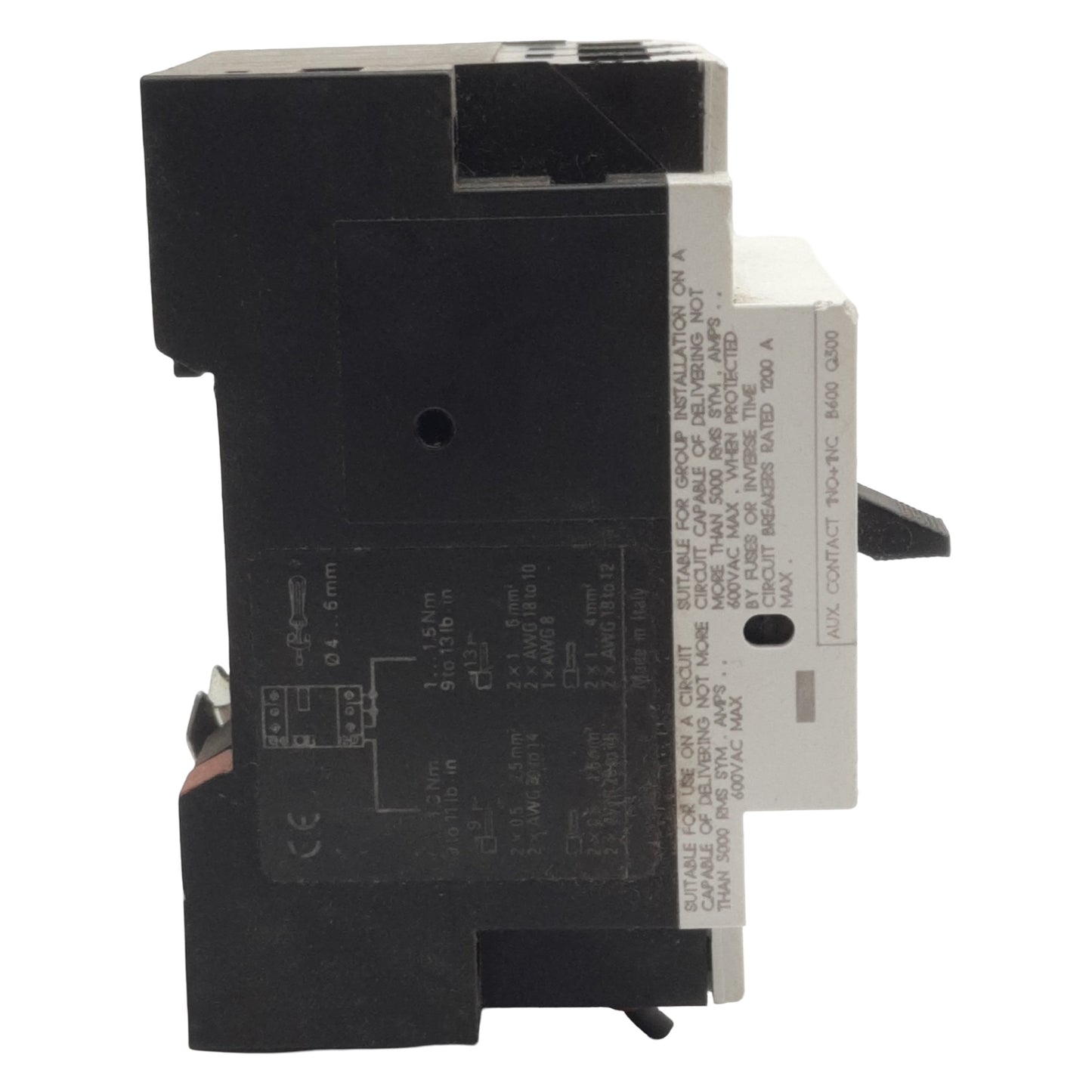 Used  ABB M25-TM-1 Motor Protection Circuit Breaker, 3-Poles, 1N.O. + 1N.C., 0.6-1A