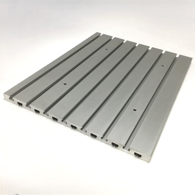 Used Isel PT50 Aluminum Extrusion Double-Sided T-Slot Fixture Plate 375mm W x 500mm L