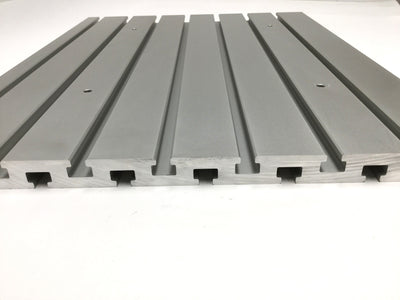 Used Isel PT50 Aluminum Extrusion Double-Sided T-Slot Fixture Plate 375mm W x 500mm L