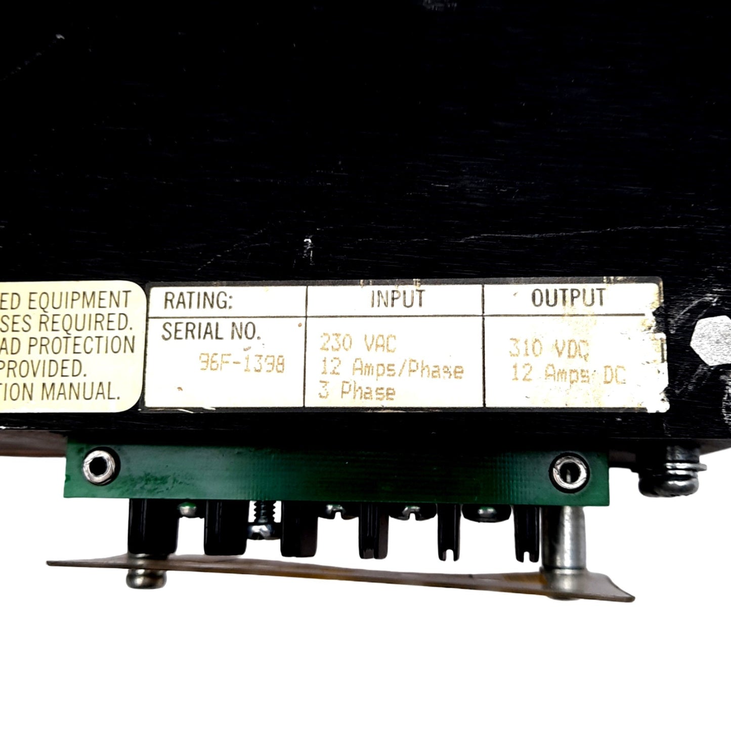 Used Ormec PAC-F12 Power Supply for Servodrive, 230VAC In, 325VDC Bus, +-18VDC Logic