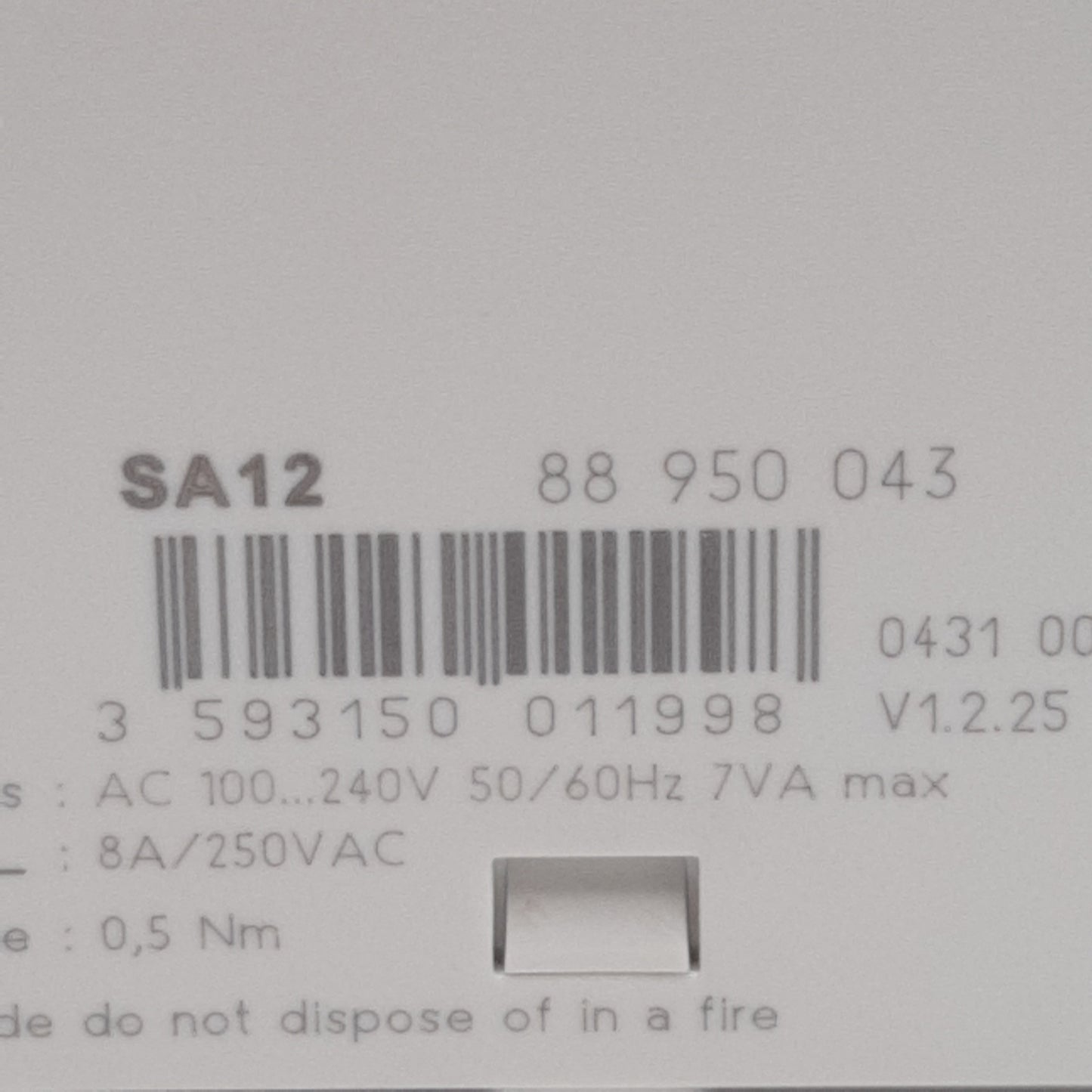 New Crouzet 88950043 SA12 Millenium II+ Timer Relay, PNP 100-240VAC In 8A 250VAC Out