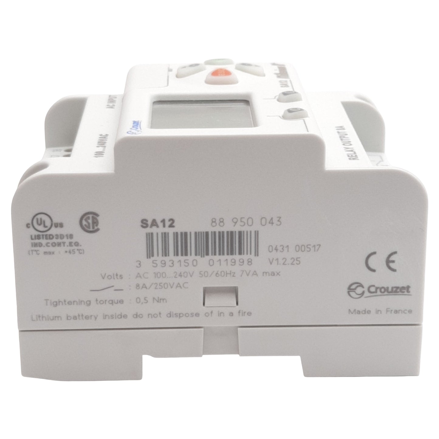 New Crouzet 88950043 SA12 Millenium II+ Timer Relay, PNP 100-240VAC In 8A 250VAC Out