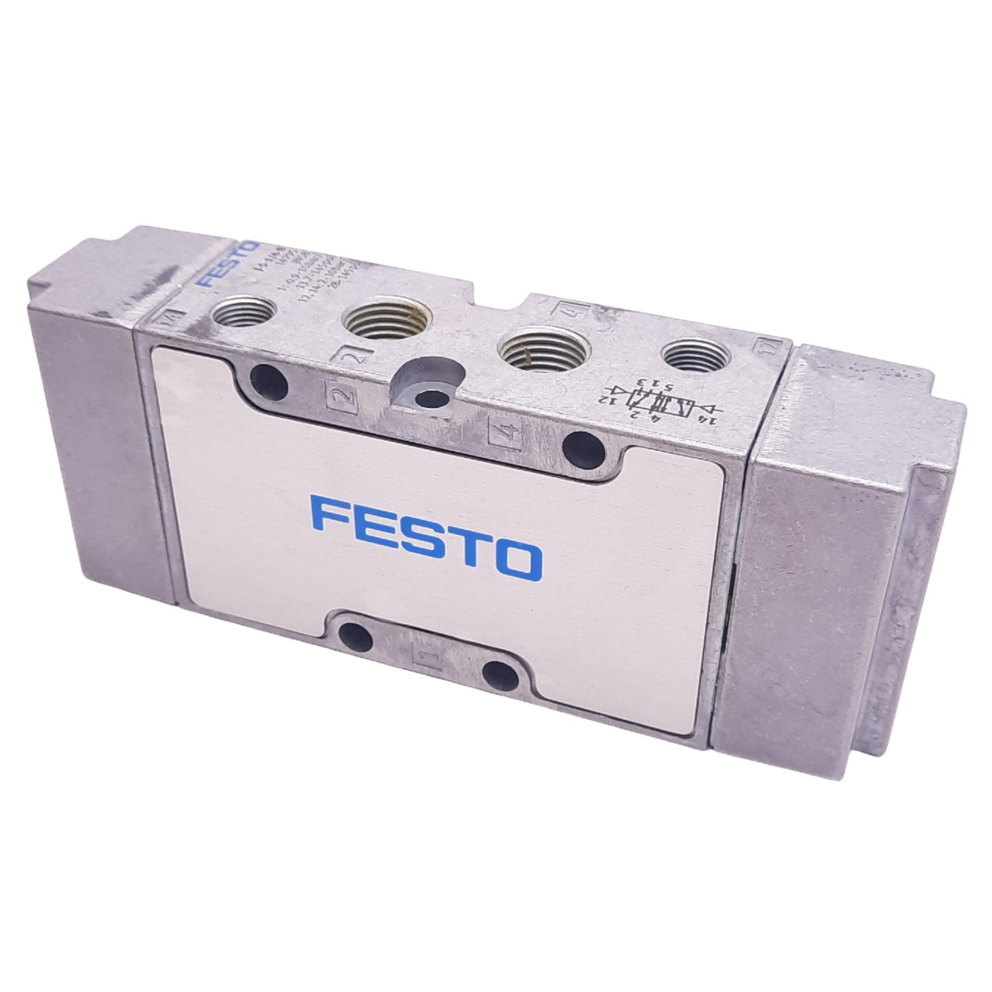 Used Festo J-5-1/4-B Pneumatic Valve, 5/2 Double Solenoid, G1/4, 1600L/min, 1MPa Max