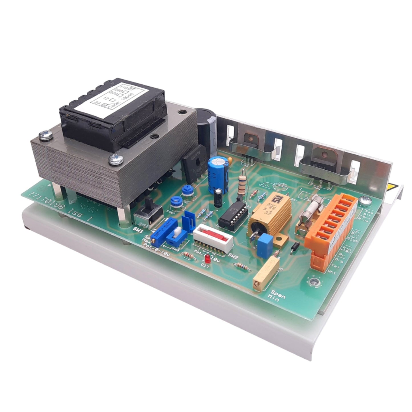 Used Placid PS-24 Power Supply, 110VAC Input, 12/24VDC Selectable Output, 1A Fuse
