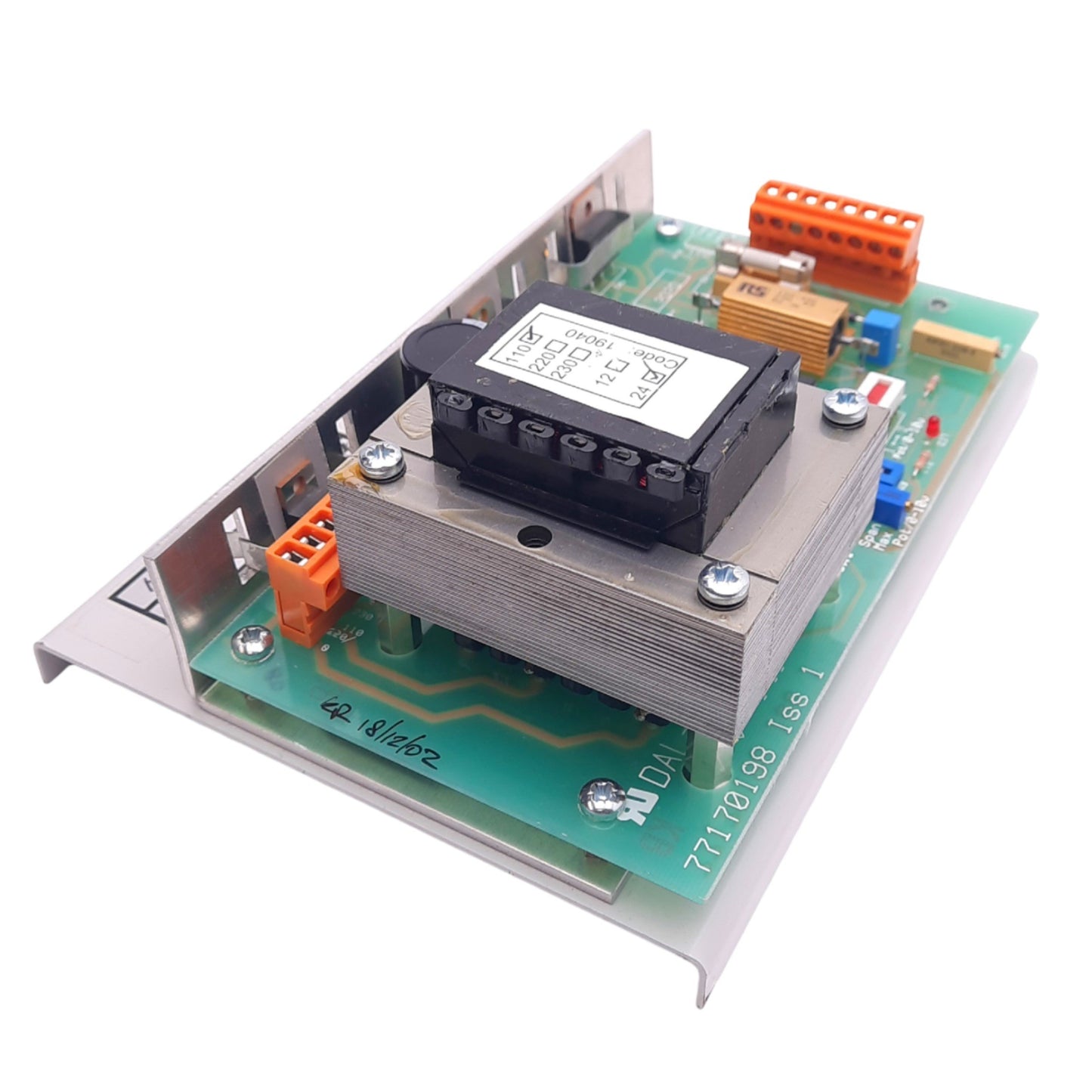 Used Placid PS-24 Power Supply, 110VAC Input, 12/24VDC Selectable Output, 1A Fuse