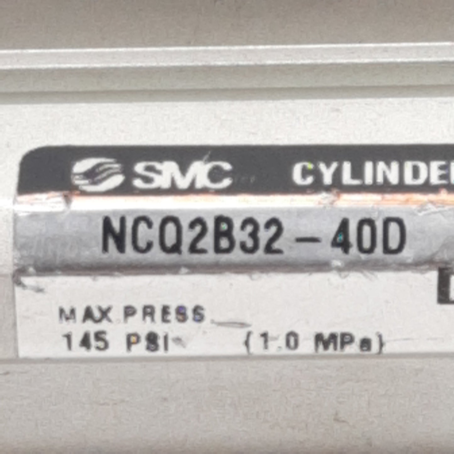 Used SMC NCQ2B32-40D Compact Cylinder, ø34mm Bore, 40mm Stroke, 145psi, 1/8in NPT