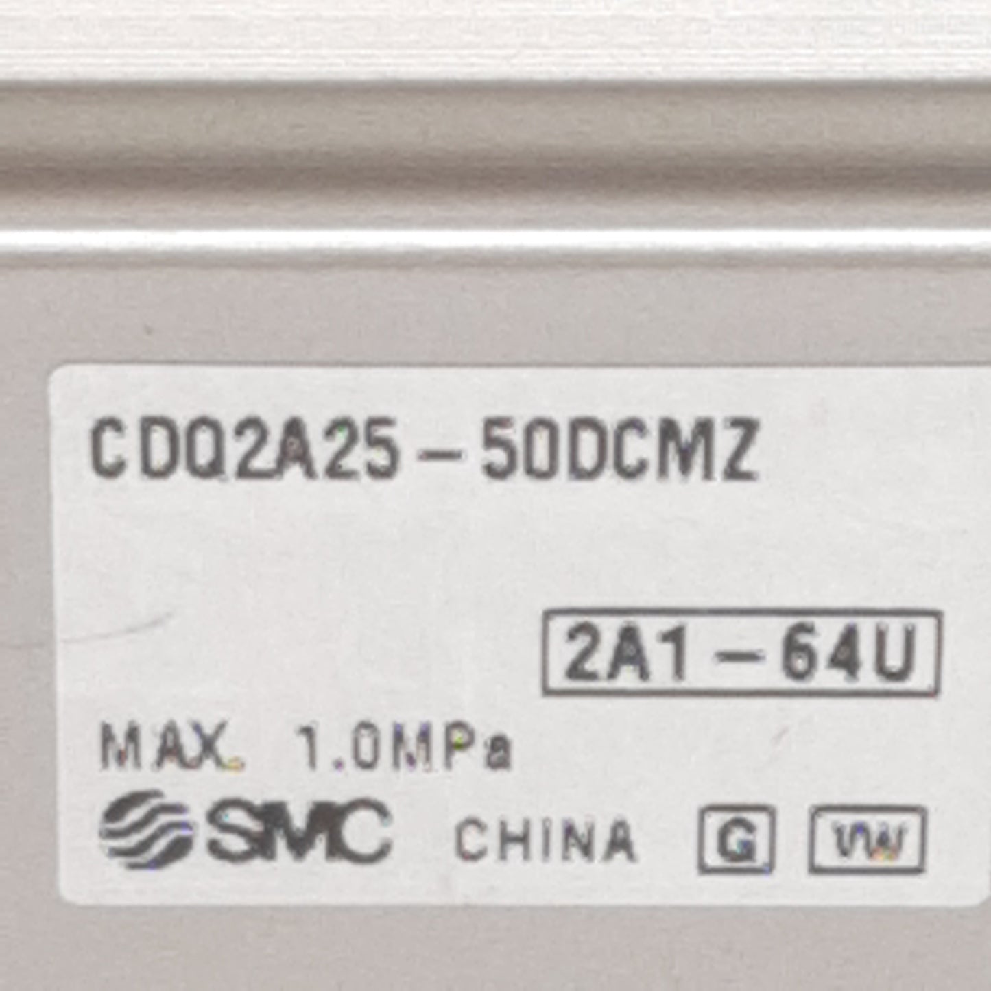 Used SMC CDQ2A25-50DCMZ Compact Cylinder, ø25mm Bore, 50mm Stroke, 1.0MPa, M5