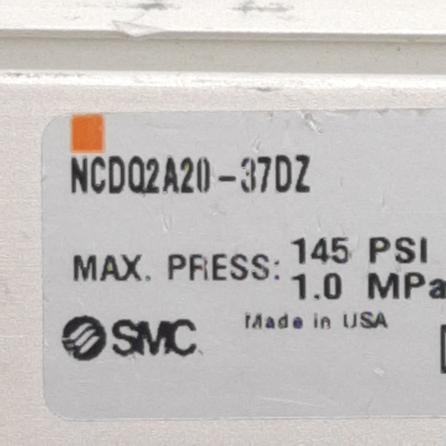 Used SMC NCDQ2A20-37DZ Compact Cylinder, ø20mm Bore, 37mm Stroke, 1.0MPa, M5