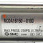 Used SMC NCDA1B150-0100 Pneumatic Cylinder ø1.5in Bore, 1in Stroke, 250psi, 3/8in NPT