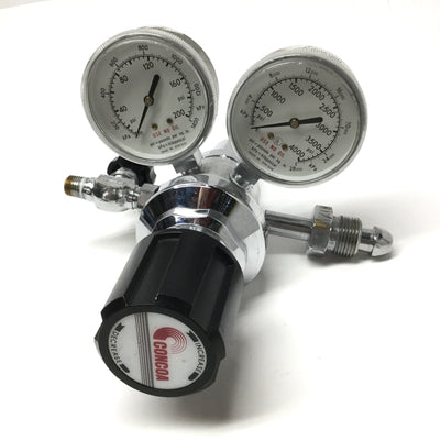 Used Concoa 21233511L Dual Stage Gas Regulator CGA 580 Inlet, 1/4" NPT Out, 0-120psi