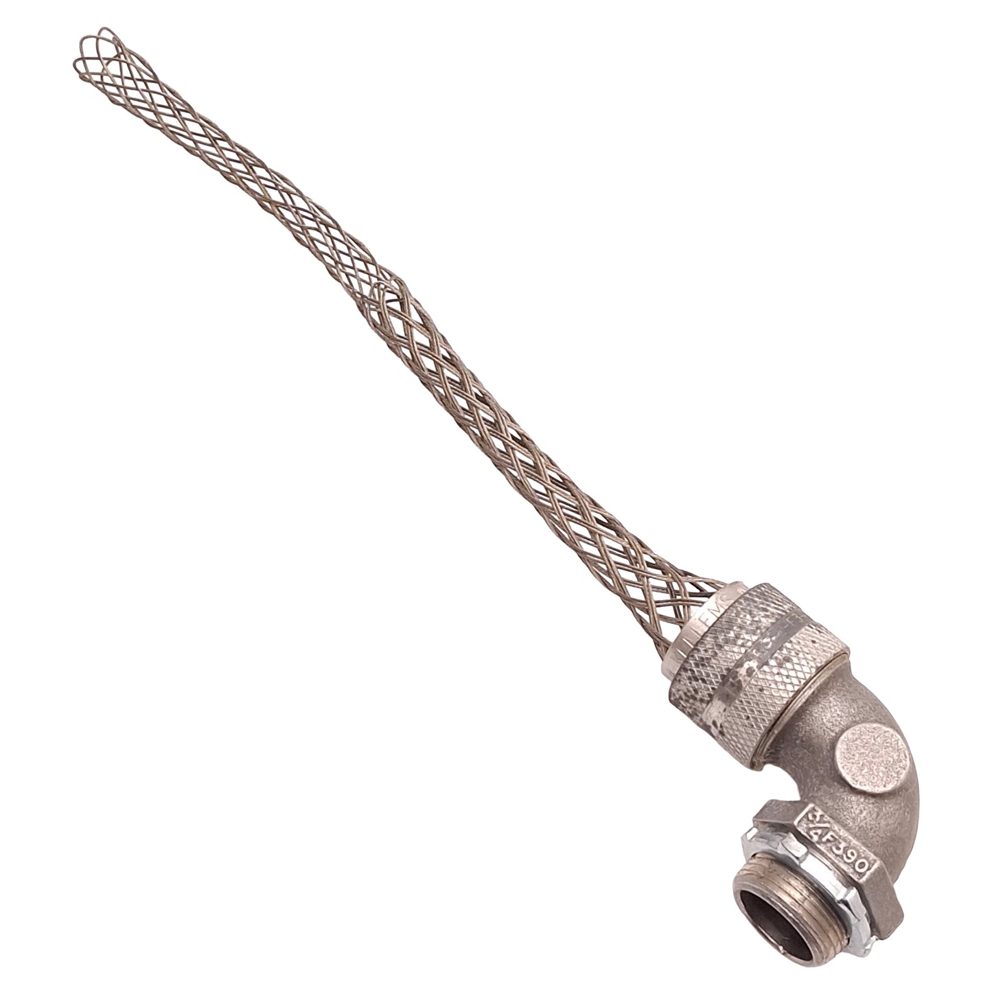 Used Hubbell Kellems 074-01-084 Strain Relief 90° Cord Grip ø0.625-0.670", 3/4in NPT