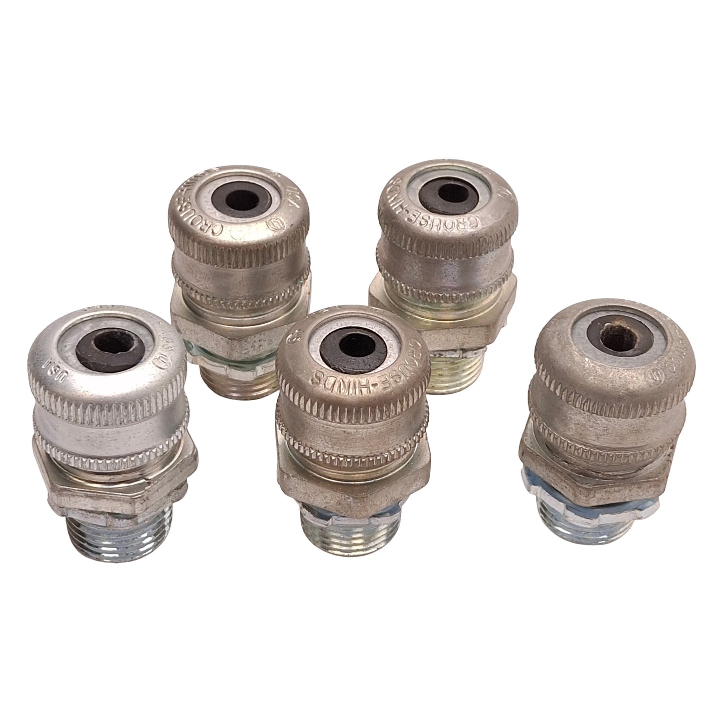 Used Lot of 5 Crouse-Hinds CGB192 Cable Gland, ø0.125-0.250in Cord, 1/2in NPT