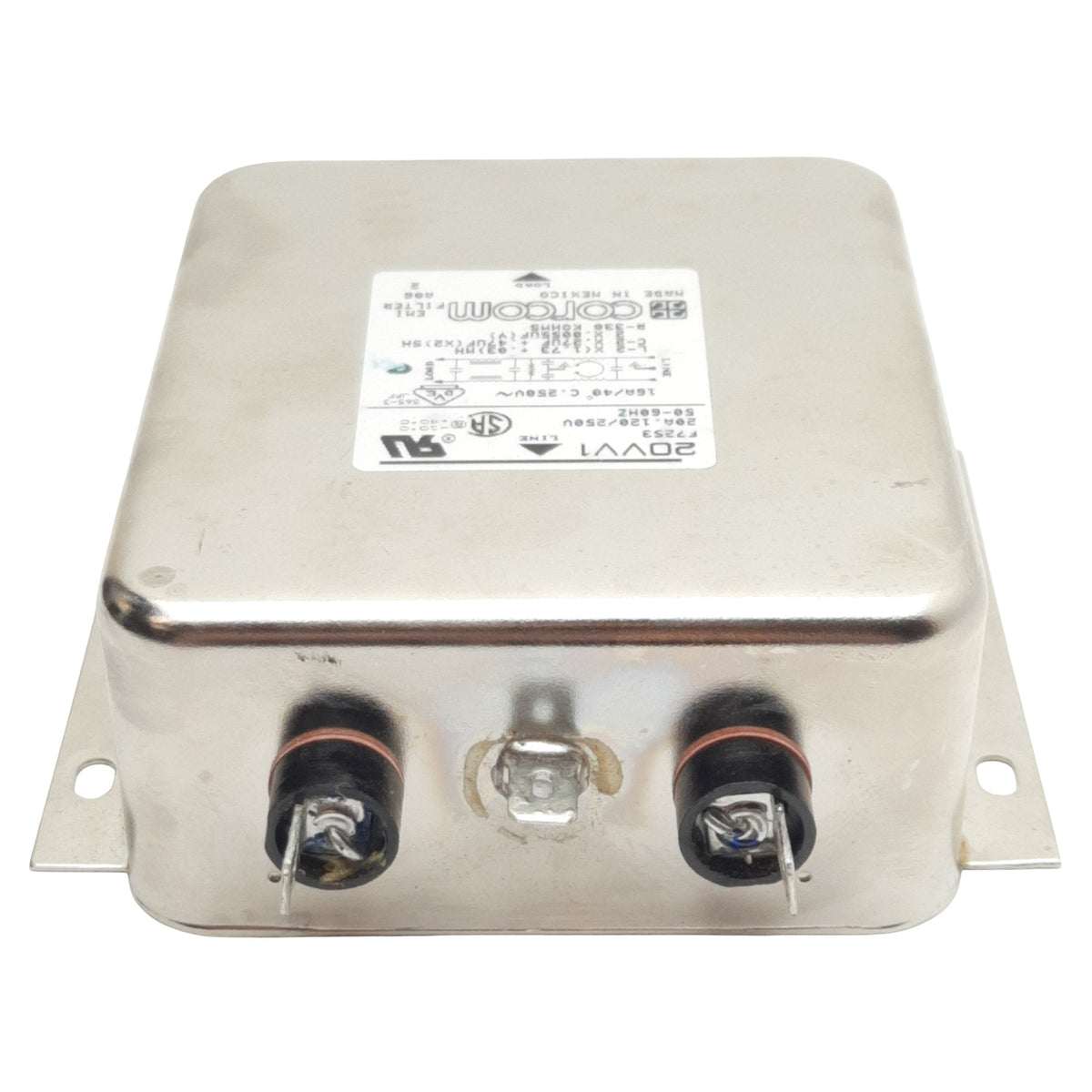 Corcom 20VV1 F7253 Single Phase Power Line Filter, 20A 120/250VAC 50/6 ...