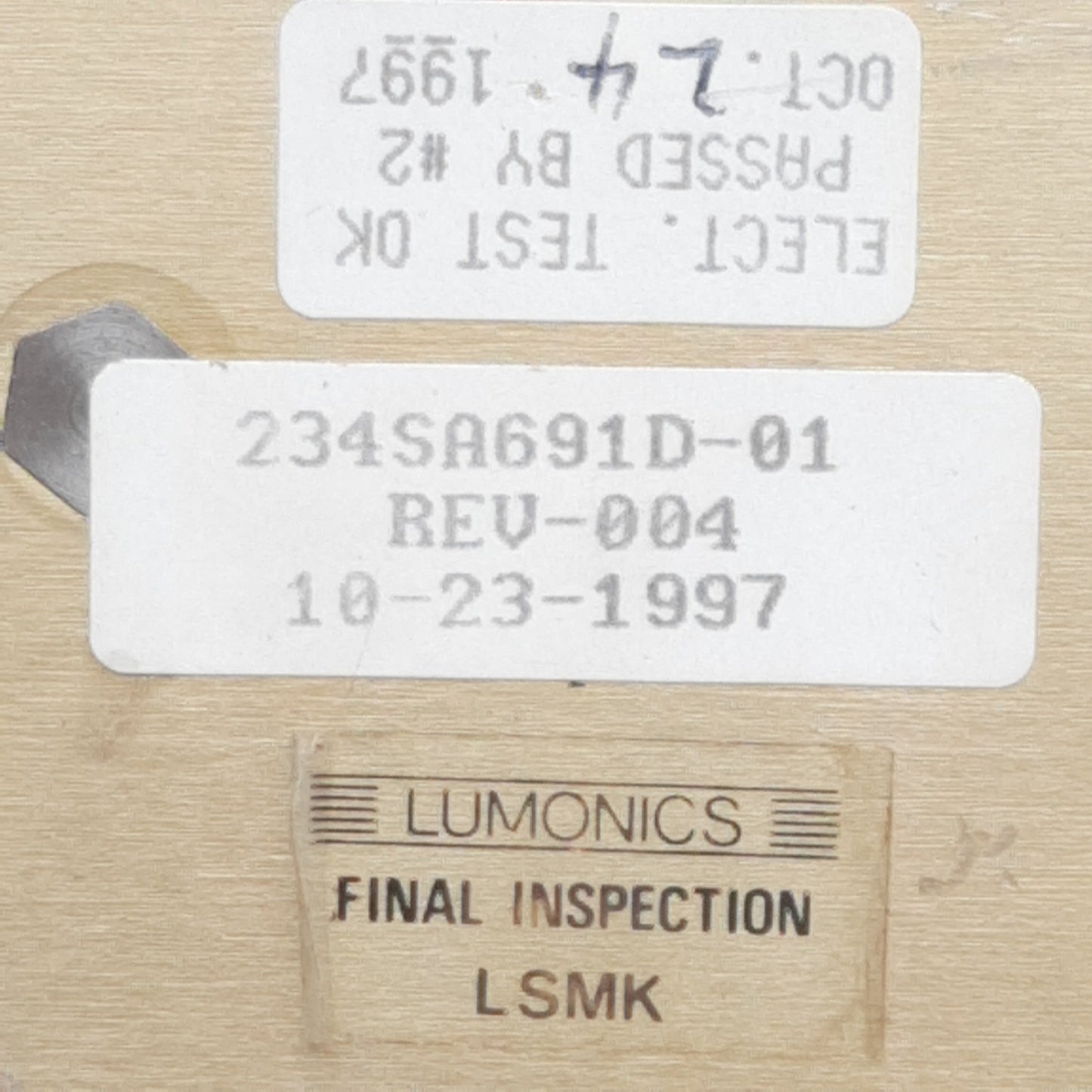 Used Lumonics 234SA691D-01 Rev .04 Control Key Pad For Laser System, *With Keys*