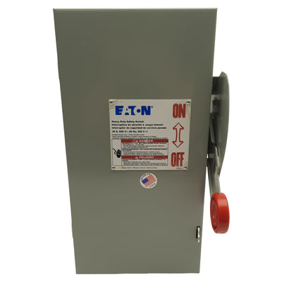 Used Eaton DH361UGK Heavy Duty Safety Switch, 3PST 3-Phase, 30A 600VAC/250VDC