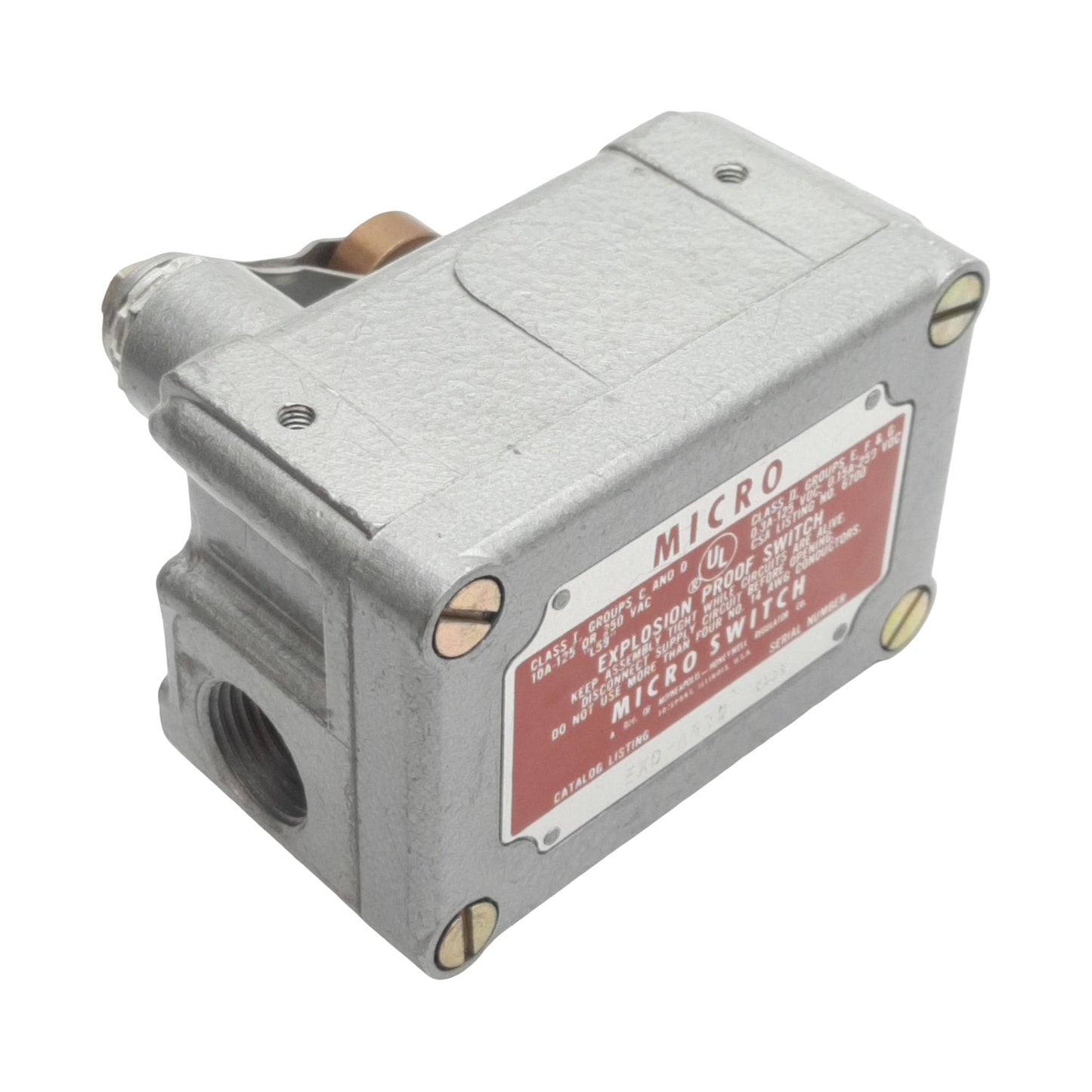 Used Honeywell EXD-AR30 Explosion Proof Limit Switch, SPDT, 15A 250VAC, 1/2in NPT