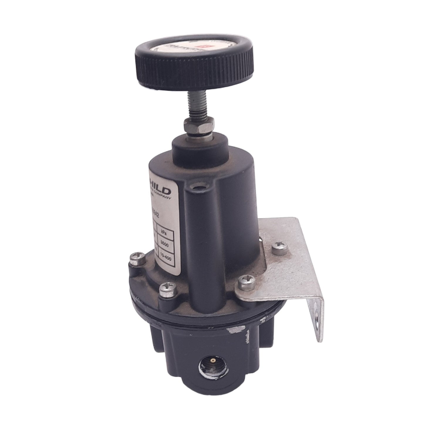 Used Fairchild 10242 Pneumatic Pressure Regulator, 1/4NPT, 1-60psi Set, 500psi Max
