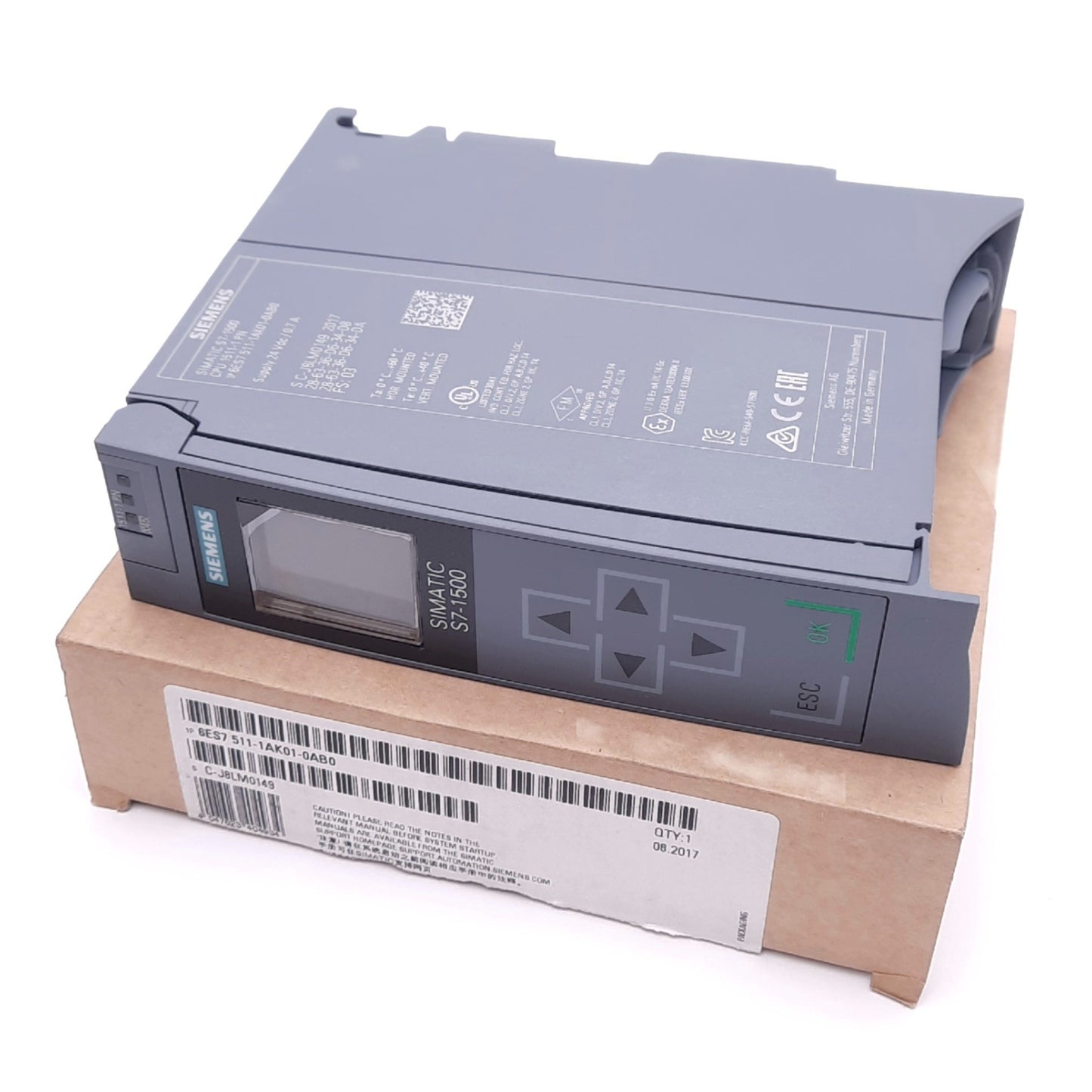New Siemens 6ES7511-1AK01-0AB0 SIMATIC S7-1500 CPU, 32GB Max Memory, PROFINET, 24VDC