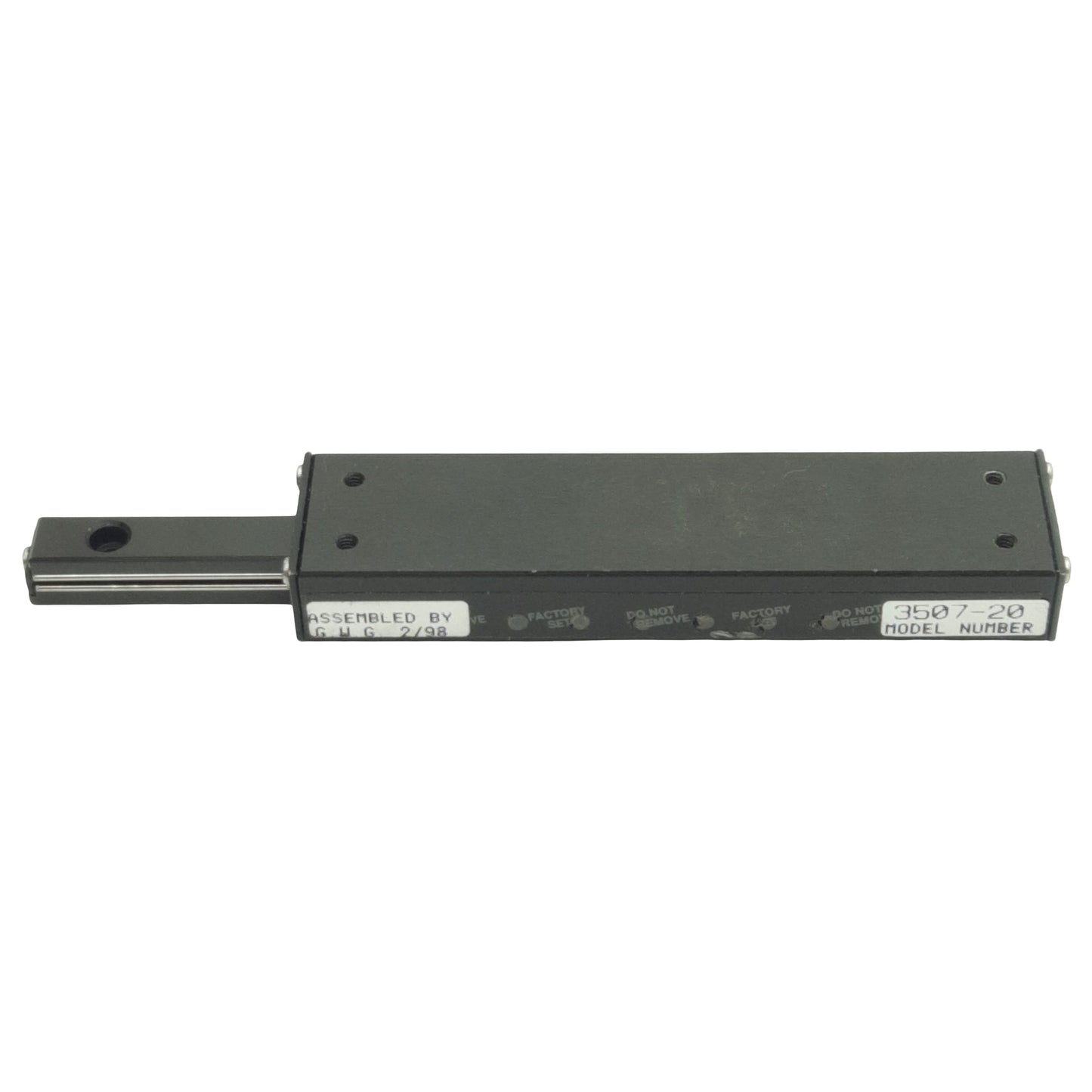 Used Parker 3507-20 Miniature Ball Bearing Manual Slide, 2in Travel, 14lbs Load