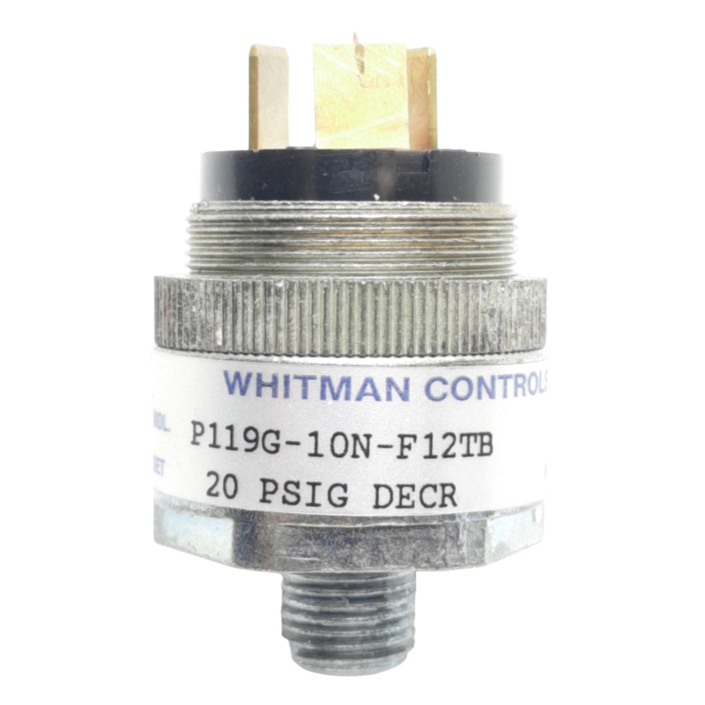 Used Whitman Controls P119G-10N-F12TB Pressure Switch 20 PSIG Set 115VAC, 100PSIG Max