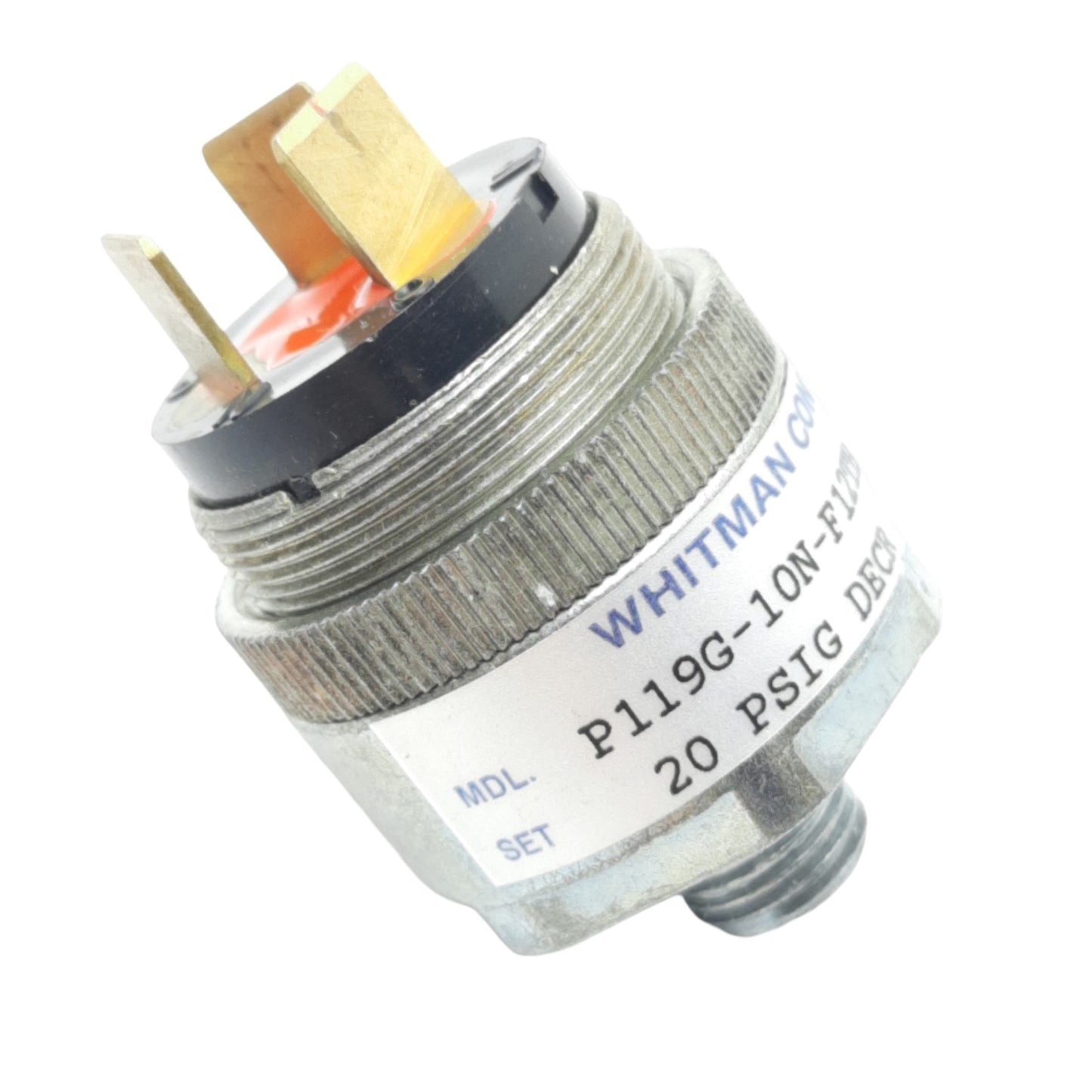 Used Whitman Controls P119G-10N-F12TB Pressure Switch 20 PSIG Set 115VAC, 100PSIG Max