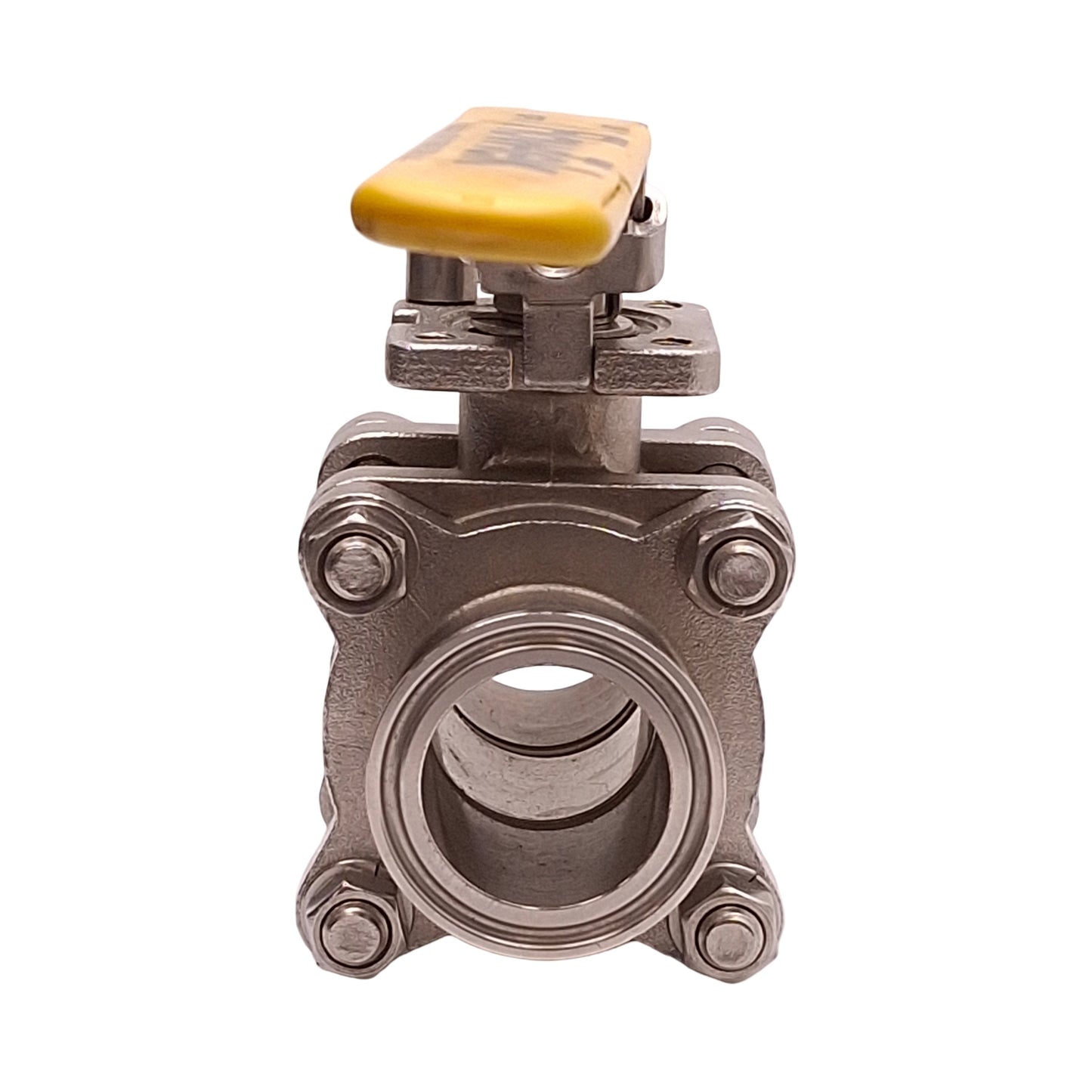 Used Flow-Tek 316L-CF3M-1-1/2-S7007 3-Piece Ball Valve, 1.5in Sanitary Fitting