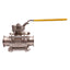 Used Flow-Tek 316L-CF3M-1-1/2-S7007 3-Piece Ball Valve, 1.5in Sanitary Fitting