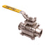 Used Flow-Tek 316L-CF3M-1-1/2-S7007 3-Piece Ball Valve, 1.5in Sanitary Fitting