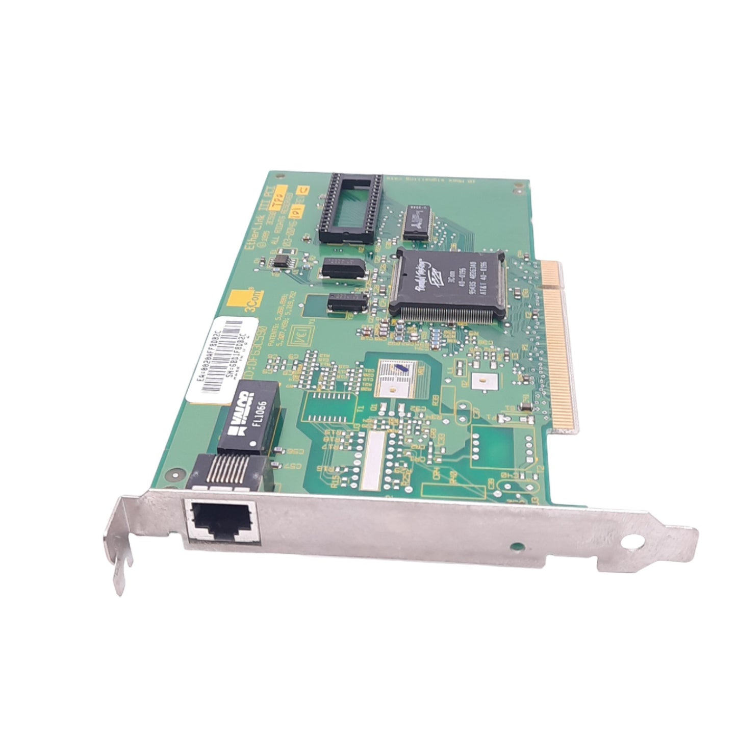 Used 3Com 03-0046-101 Rev C EtherLink III PCI Network Card, 10Mbps Max, RJ45