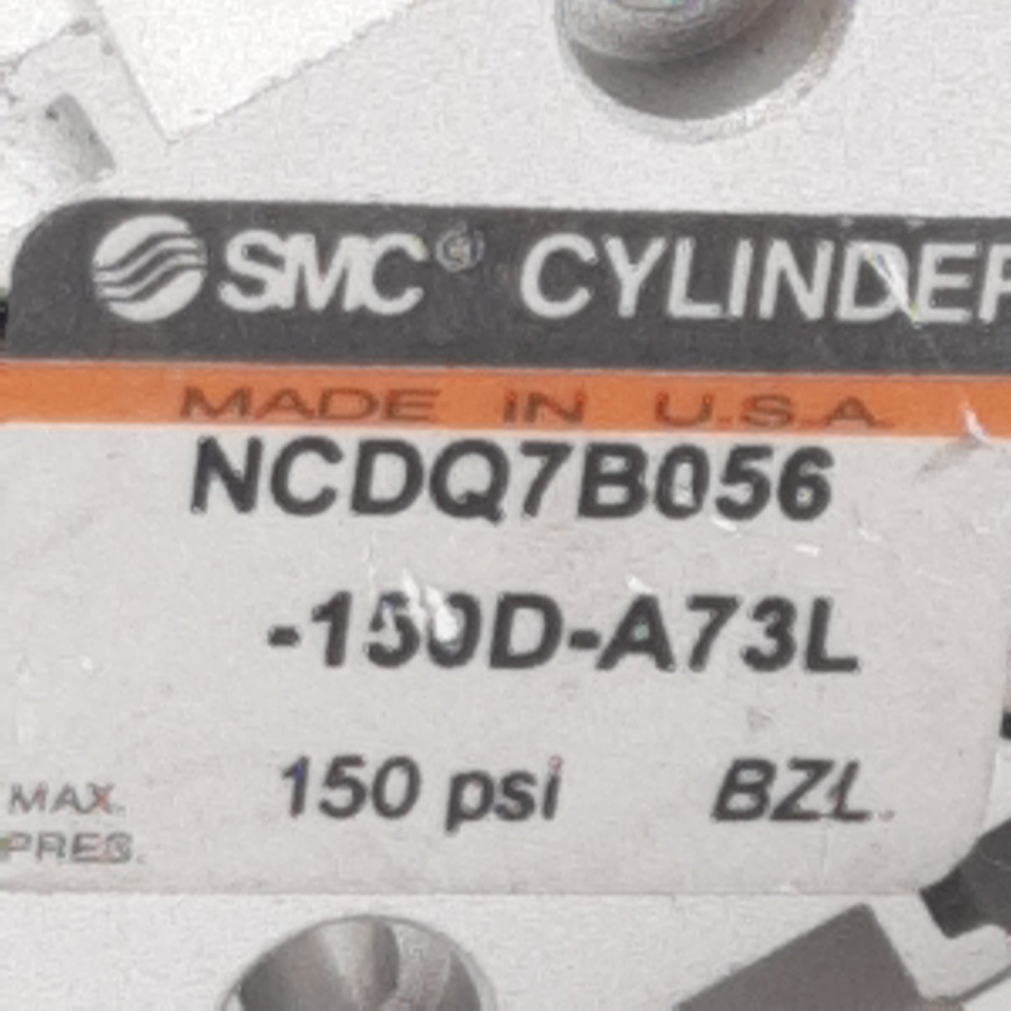Used SMC NCDQ7B056-150D-A73L Pneumatic Cylinder, ø9/16in Bore, 1-1/2in Stroke, 150psi