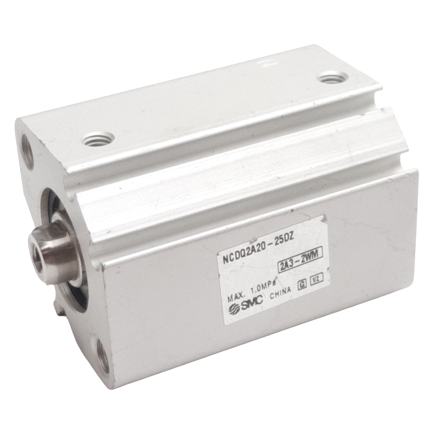 Used SMC NCDQ2A20-25DZ Compact Cylinder, ø20mm Bore, 25mm Stroke, M5, 1.0MPa