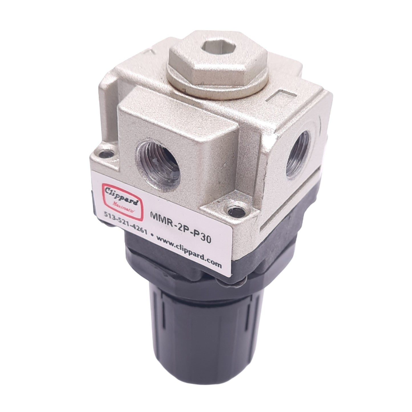 Used Clippard MMR-2P-P30 Pneumatic Regulator, 1/8in NPT, 7-30psi Set, 150psi Max