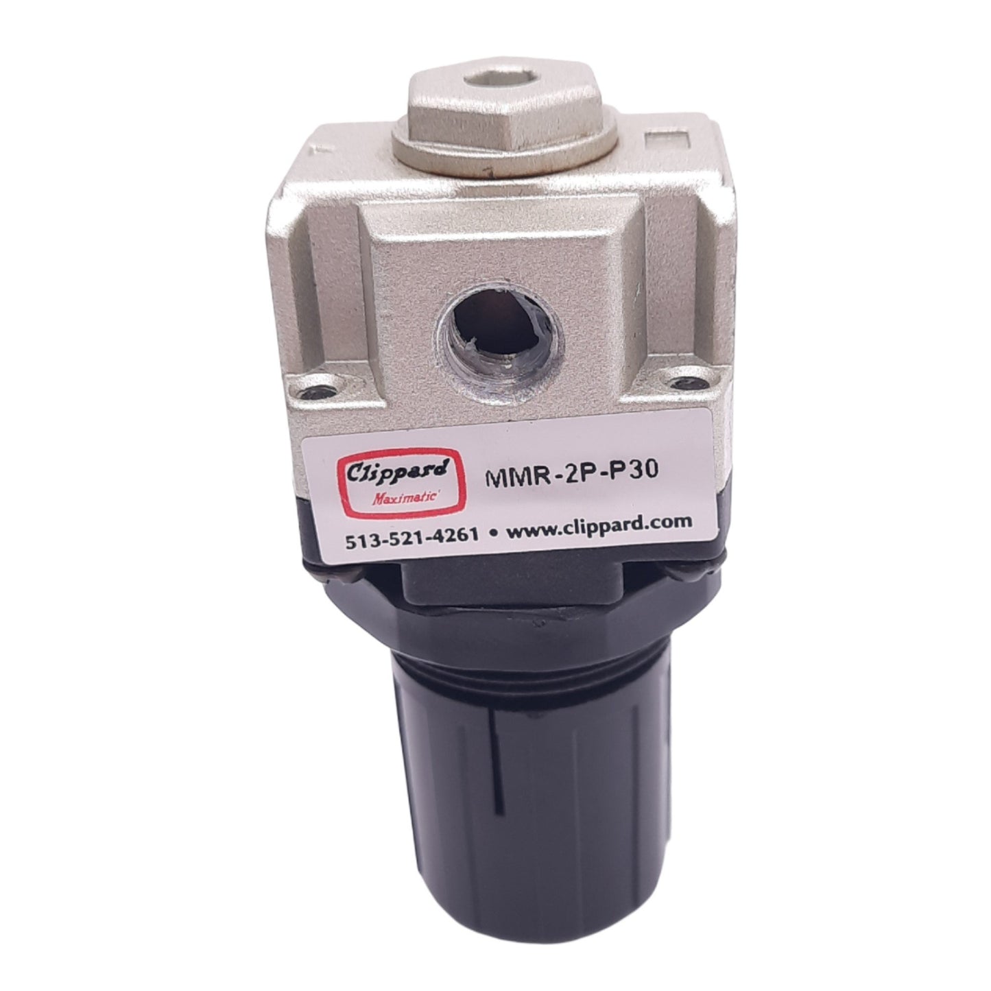 Used Clippard MMR-2P-P30 Pneumatic Regulator, 1/8in NPT, 7-30psi Set, 150psi Max