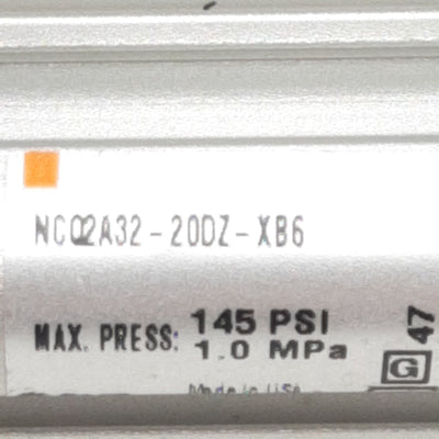New SMC NCQ2A32-20DZ-XB6 Compact Cylinder ø32mm Bore, 20mm Stroke, 1/8in NPT, 145psi