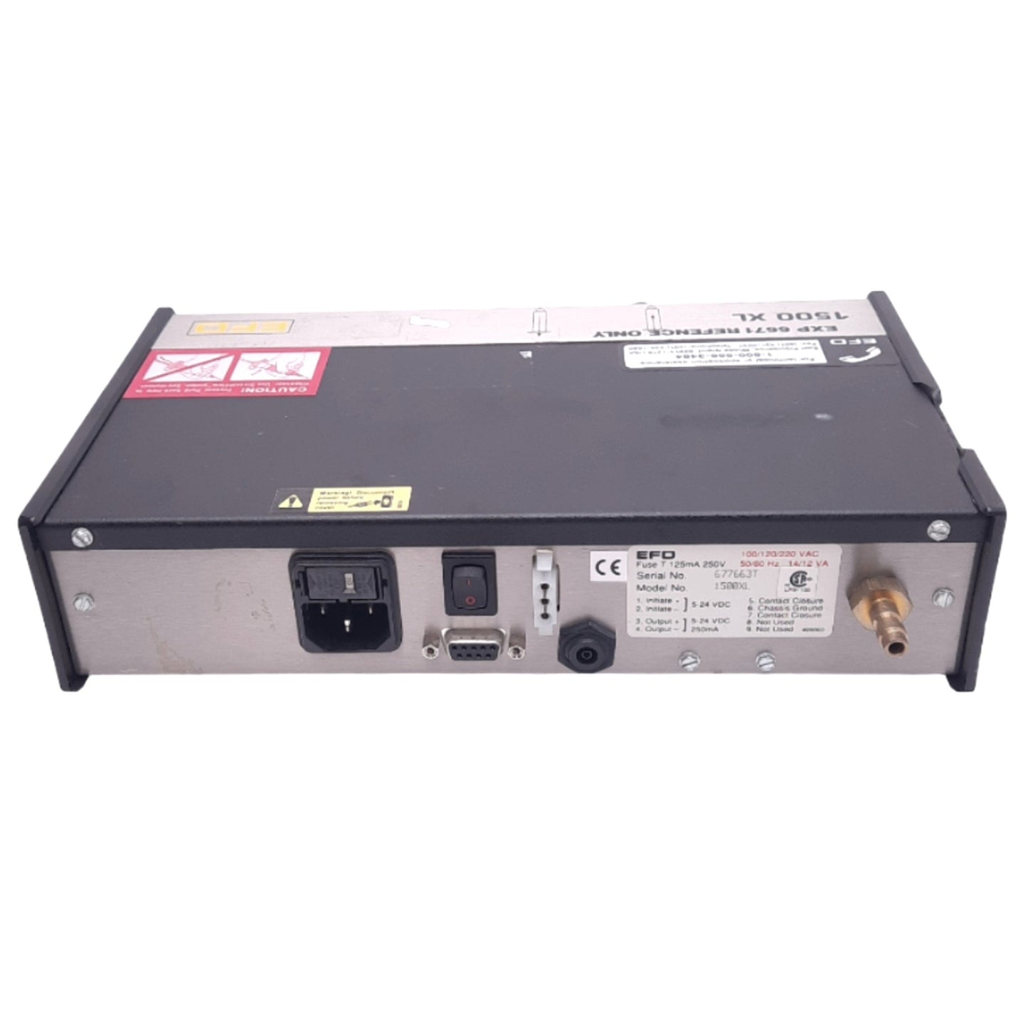 Used EFD 1500XL Fluid Dispenser, 80-100psi In, 0-100psi Out, 100/120/200VAC, 14VA Max