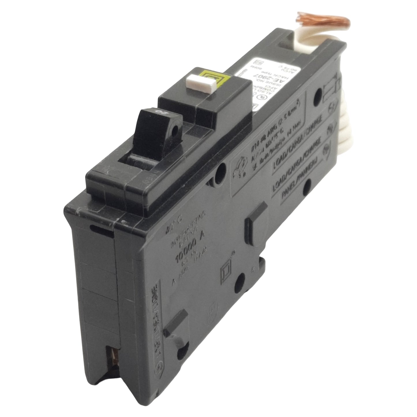 New Square-D HOM120CAFI Mini Circuit Breaker, 1-Pole, 20A, 120VAC, Plug-On