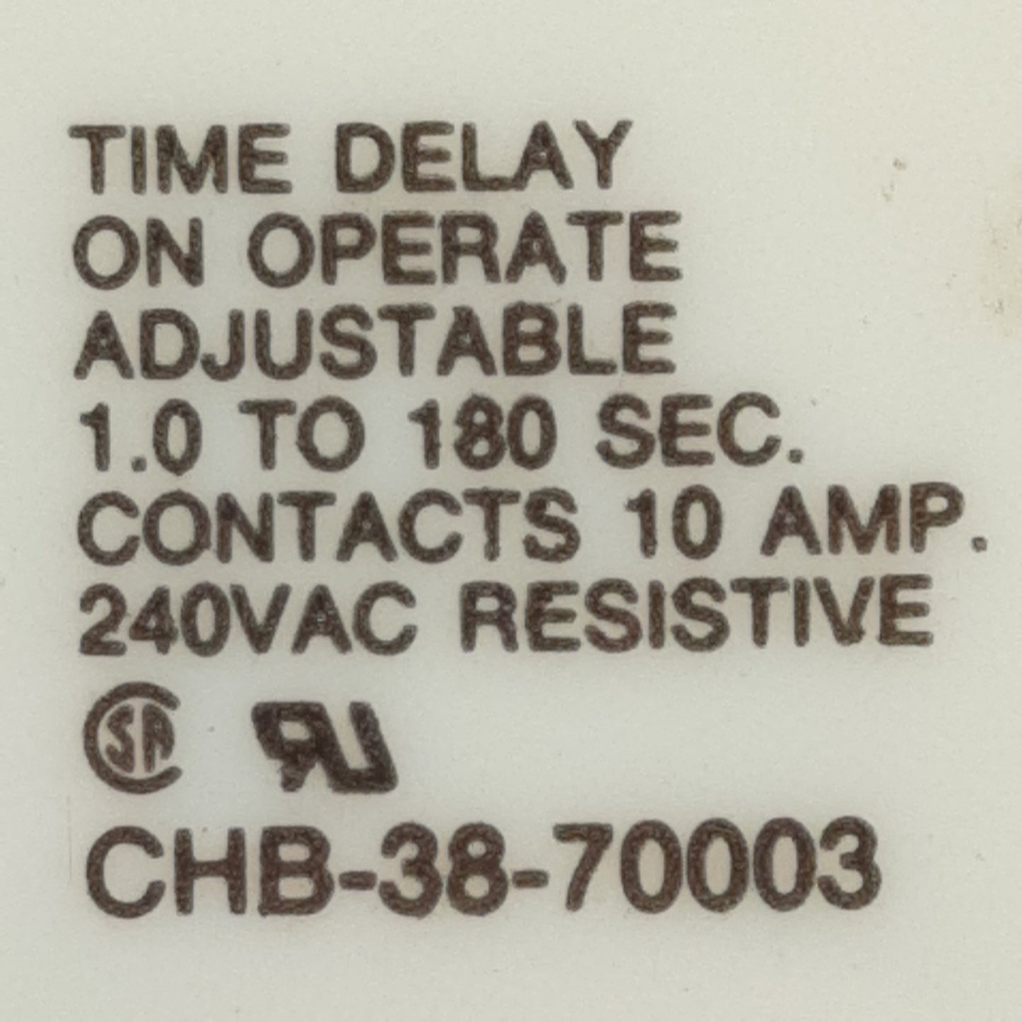 Used Potter & Brumfield CHB-38-70003 Time Delay Relay DPDT 1.0-180sec Range 120VAC In