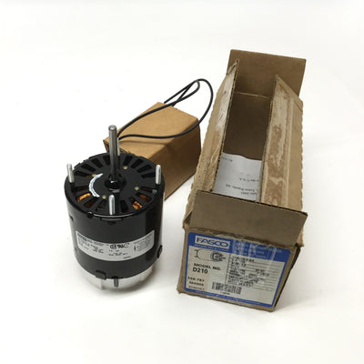 New – Open box Fasco D210 Shaded Pole AC Fan Motor 115VAC 60Hz 1.3A, 3000RPM, 1/25HP, Ø3.3"
