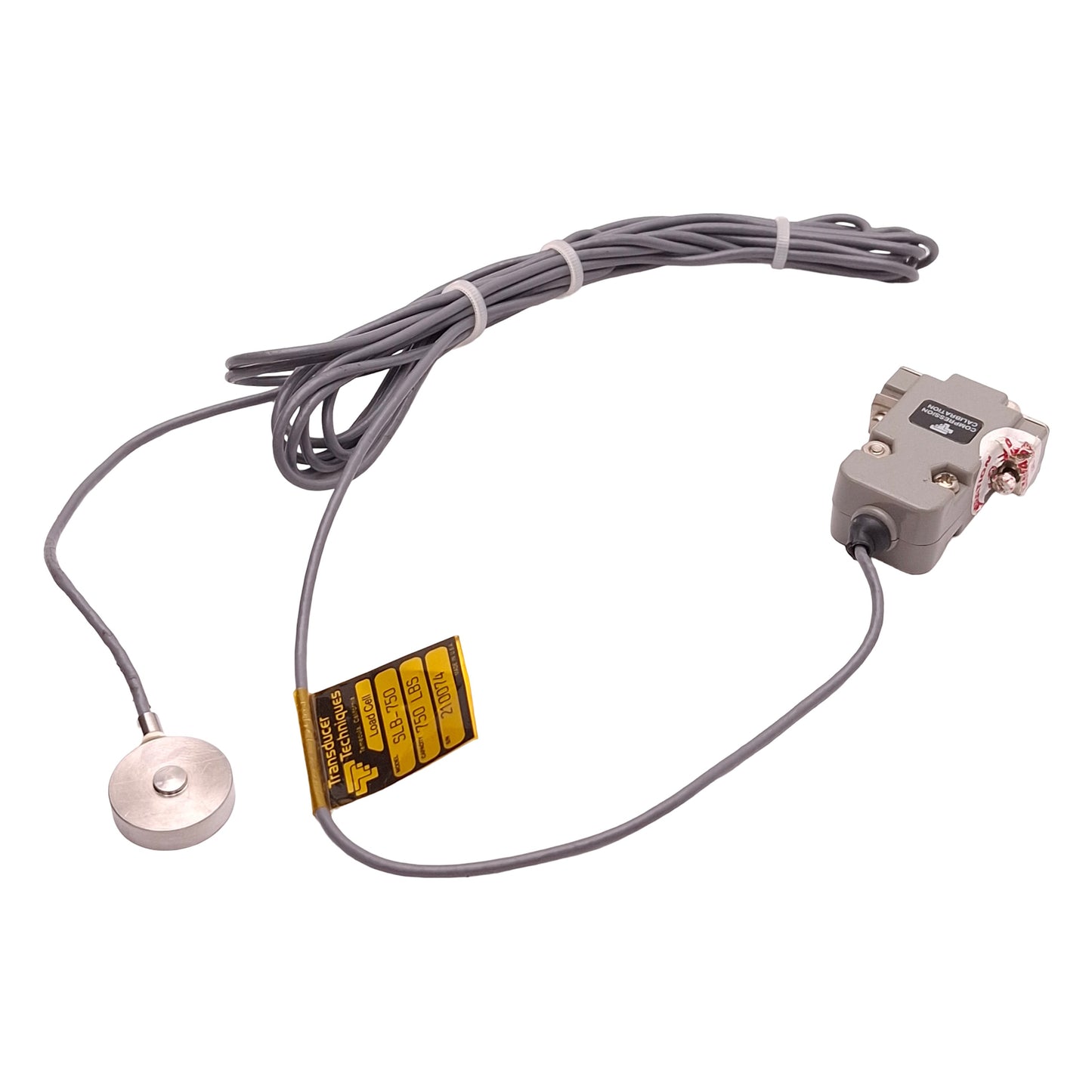 Used Transducer Techniques SLB-750 Load Cell, 750lb Capacity, 10VDC Excitation, 2mV/V