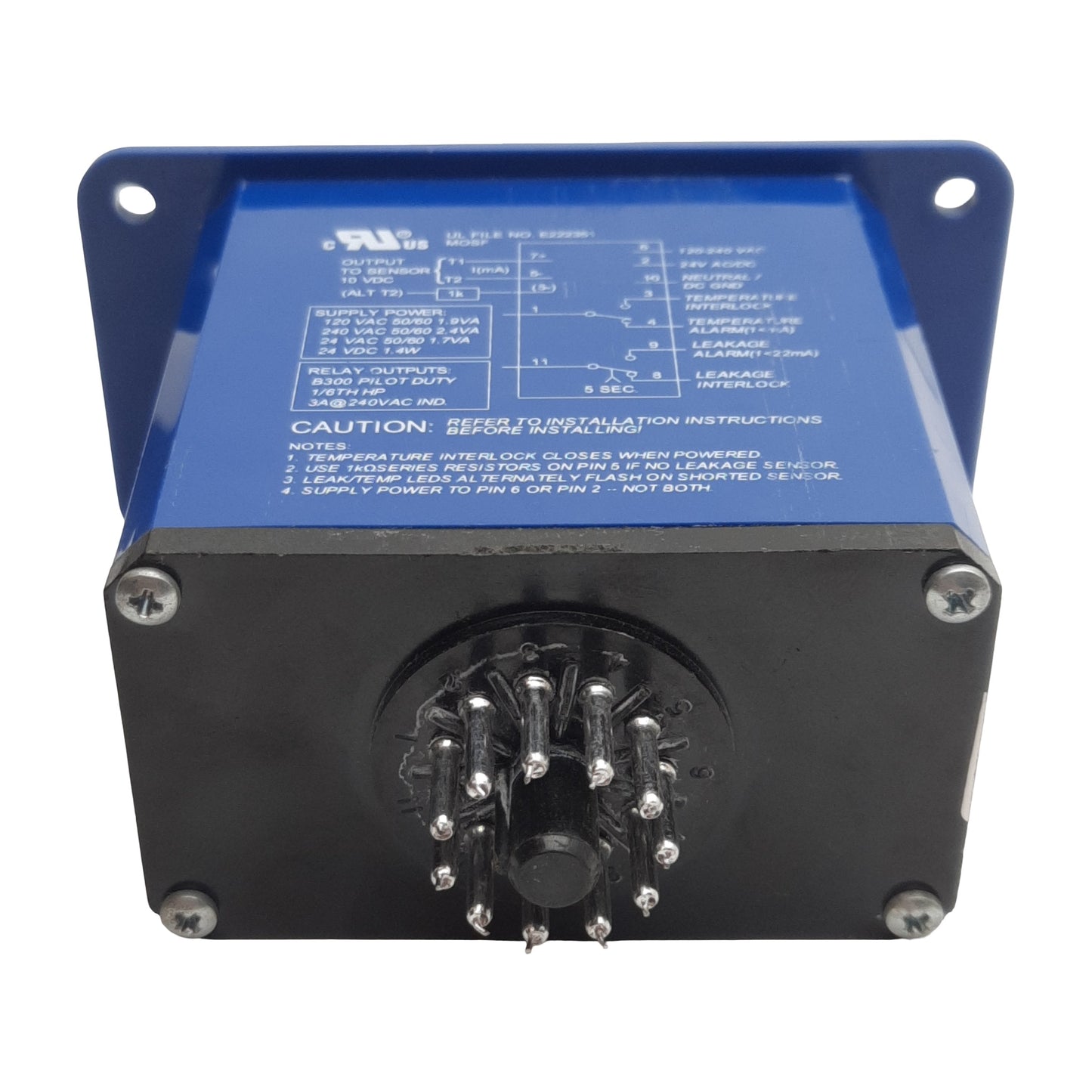 Used MTS MOSF-M Pump Protection Module, 24VDC/240VAC In, 3A 240VAC Out, 11-Pin Octal