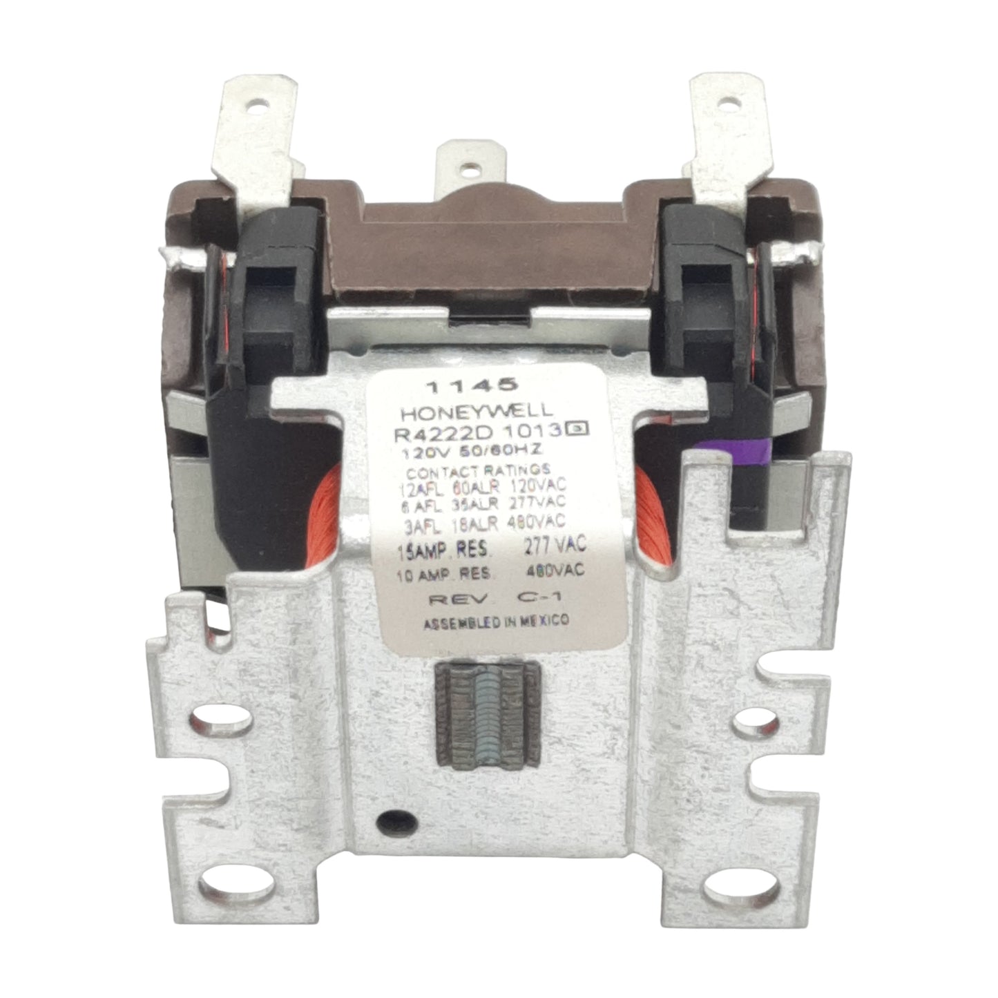 New Honeywell R4222D-1013 Switching Relay, DPDT, 10/15A 277/480VAC, 120VAC Coil