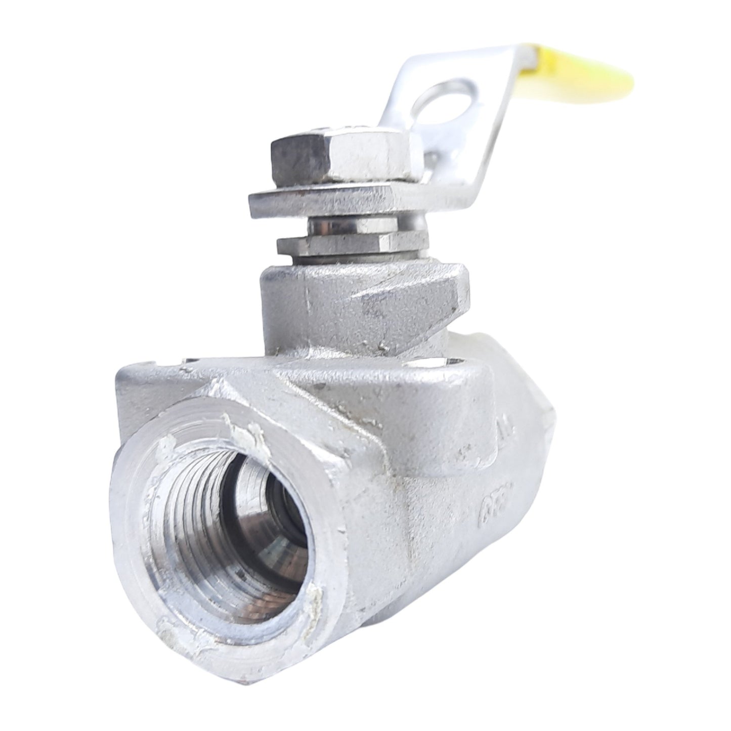 Used Apollo 76-102-01A 2-Piece Ball Valve CF8M 2000 WOG, 3/8" NPT w/ Locking Handle