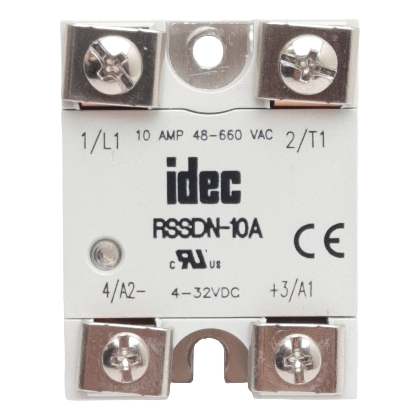 Used Idec RSSDN-10A Solid-State Relay, SPST-NO, 4-23VDC In, 10A 48-660VAC Out
