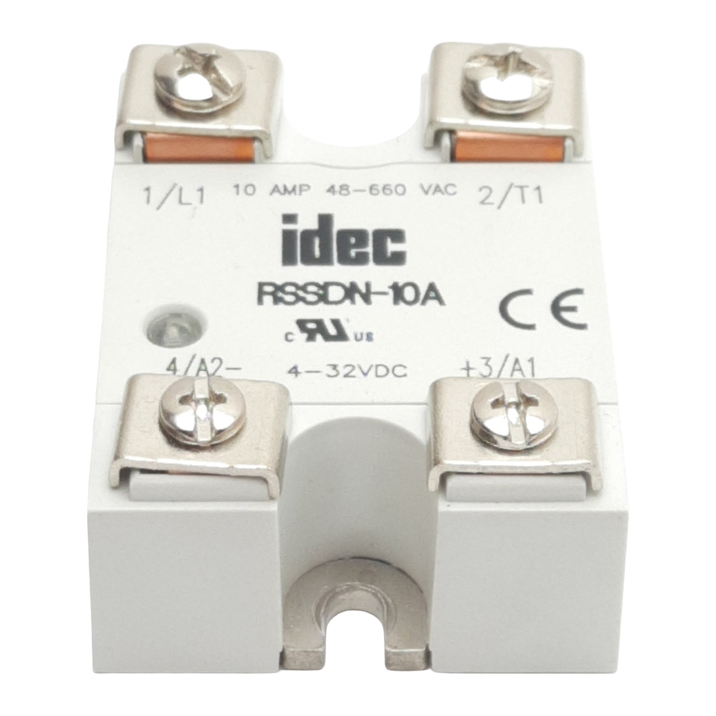 Used Idec RSSDN-10A Solid-State Relay, SPST-NO, 4-23VDC In, 10A 48-660VAC Out