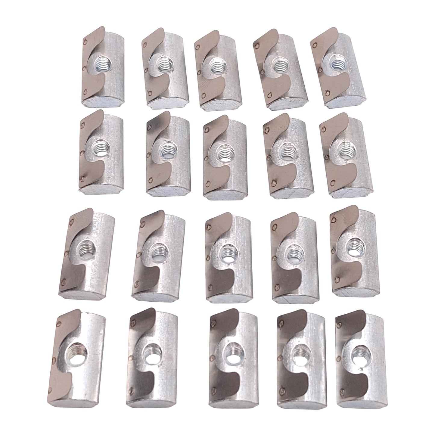 Used Lot of 20 Maytec 1.32.4FM4 T-Nuts w/ Spring For Aluminum Extrusion, F-Slot, M4