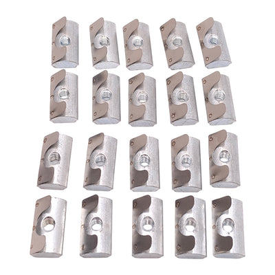 Used Lot of 20 Maytec 1.32.4FM4 T-Nuts w/ Spring For Aluminum Extrusion, F-Slot, M4