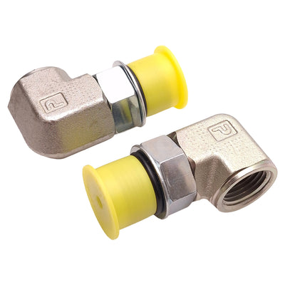 New – Open box Lot of 2 Parker 10-1/2 AOEG-S FKM Elbow Fitting, 90°, SAE-10 to 1/2in NPT Female