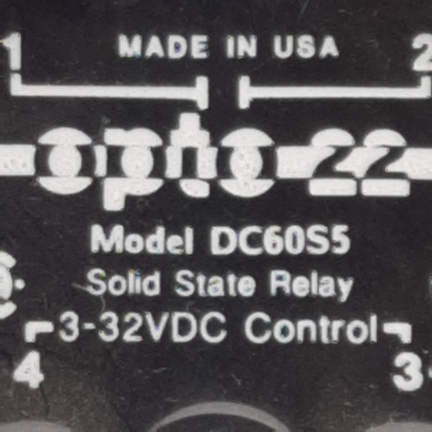 Used Opto 22 DC60S5 DC Switching Solid-State Relay, 3-32VDC In, 5A 60VDC Out