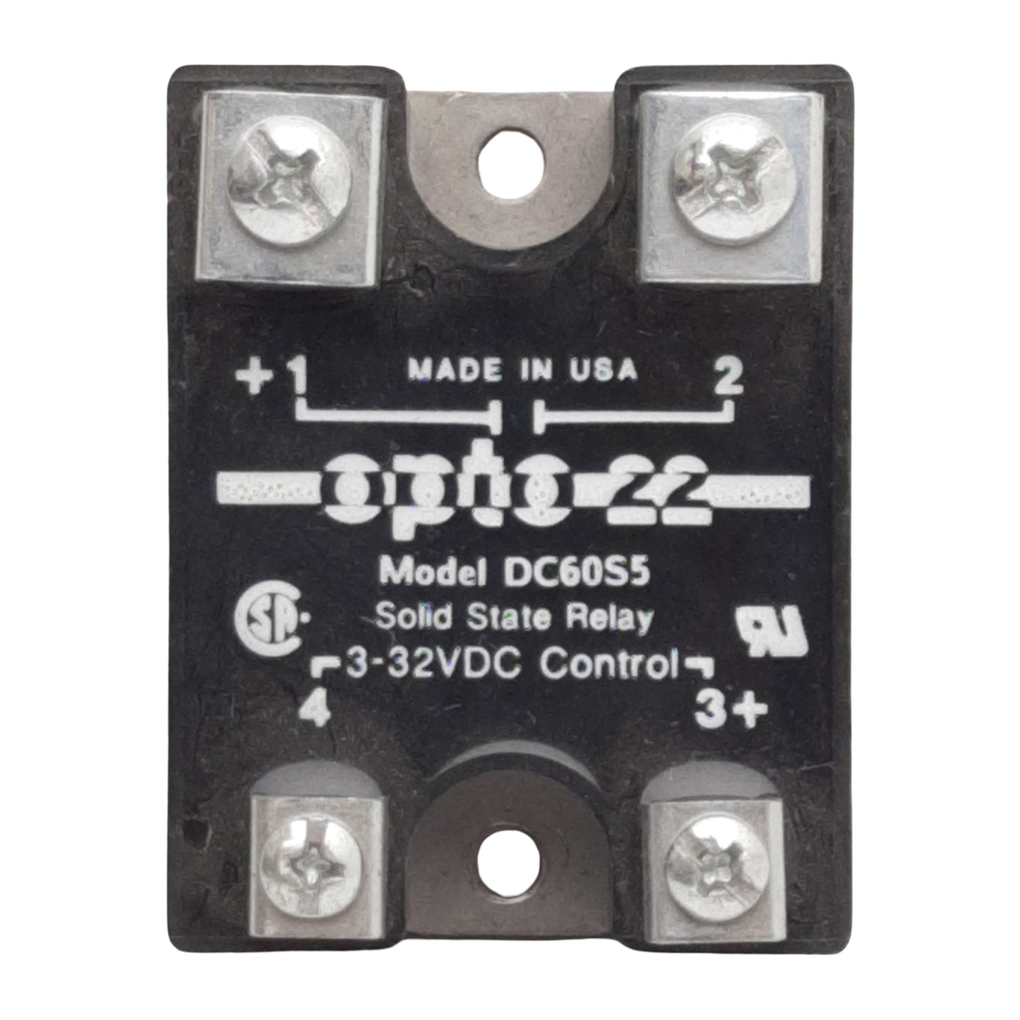 Used Opto 22 DC60S5 DC Switching Solid-State Relay, 3-32VDC In, 5A 60VDC Out