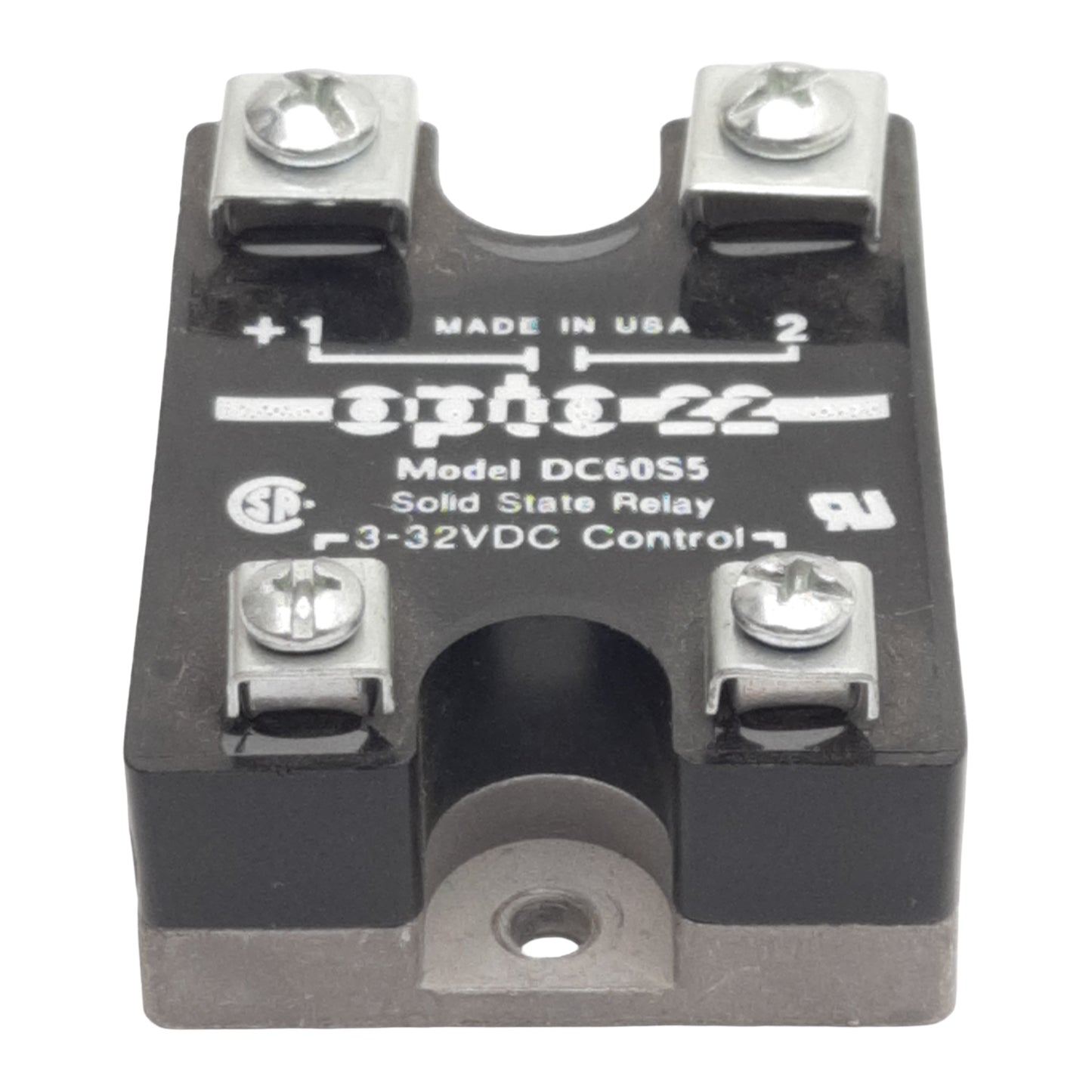 Used Opto 22 DC60S5 DC Switching Solid-State Relay, 3-32VDC In, 5A 60VDC Out